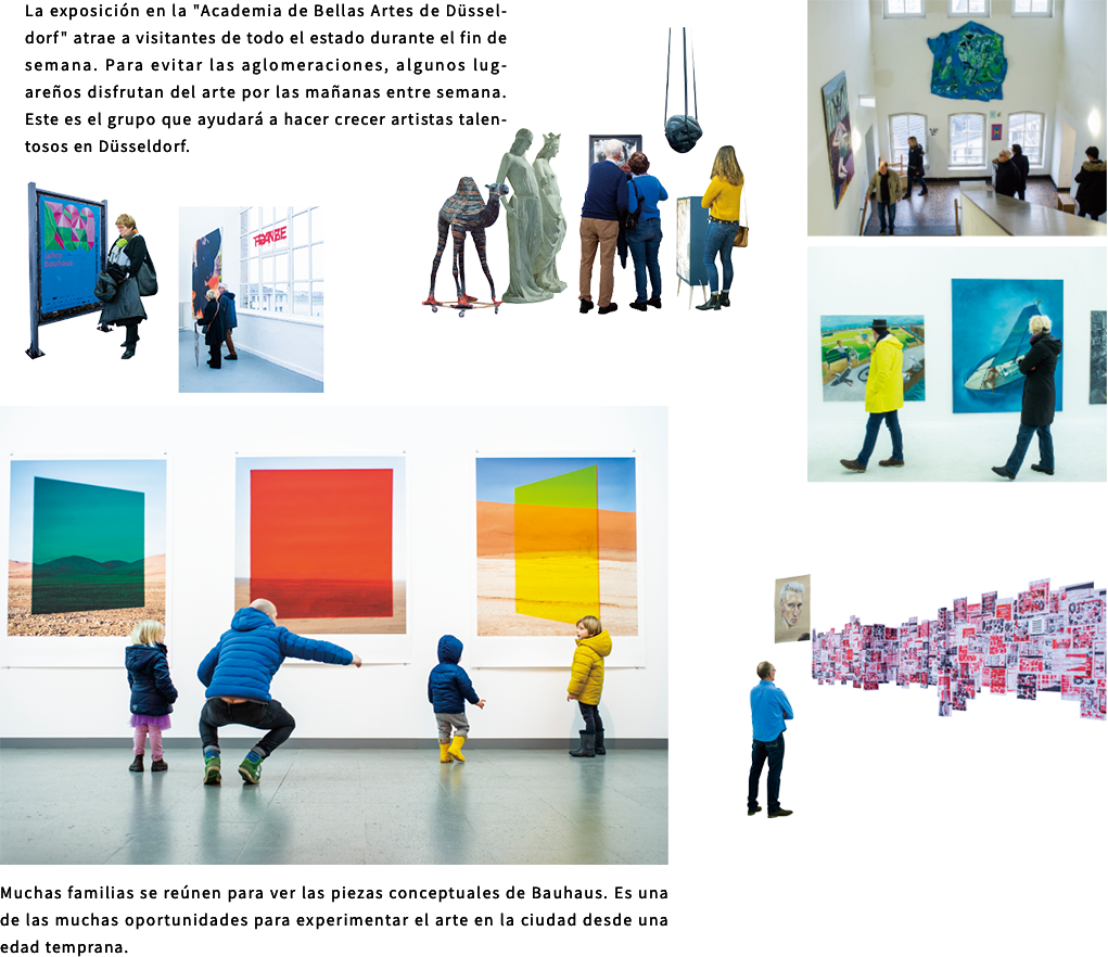La exposición en la ”Academia de Bellas Artes de Düsseldorf” atrae a visitantes de todo el estado durante el fin de semana. Para evitar las aglomeraciones, algunos lugareños disfrutan del arte por las mañanas entre semana. Este es el grupo que ayudará a hacer crecer artistas talentosos en Düsseldorf.