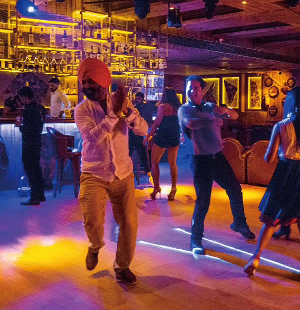 Man dancing at a club.