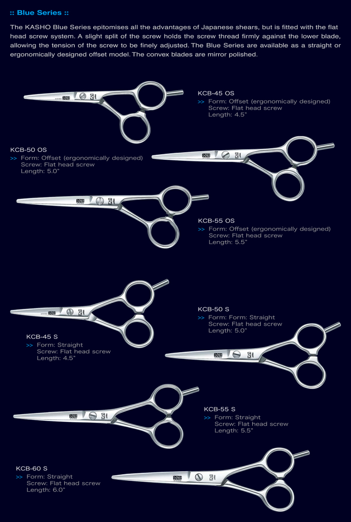 KCB (Blue) Haircut Scissors KASHO Products KAI Group