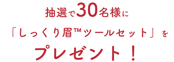 抽選で30名様に「しっくり眉™ツールセット」をプレゼント!