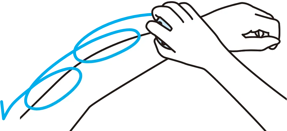 どの方向に動かしてもそれる イラスト