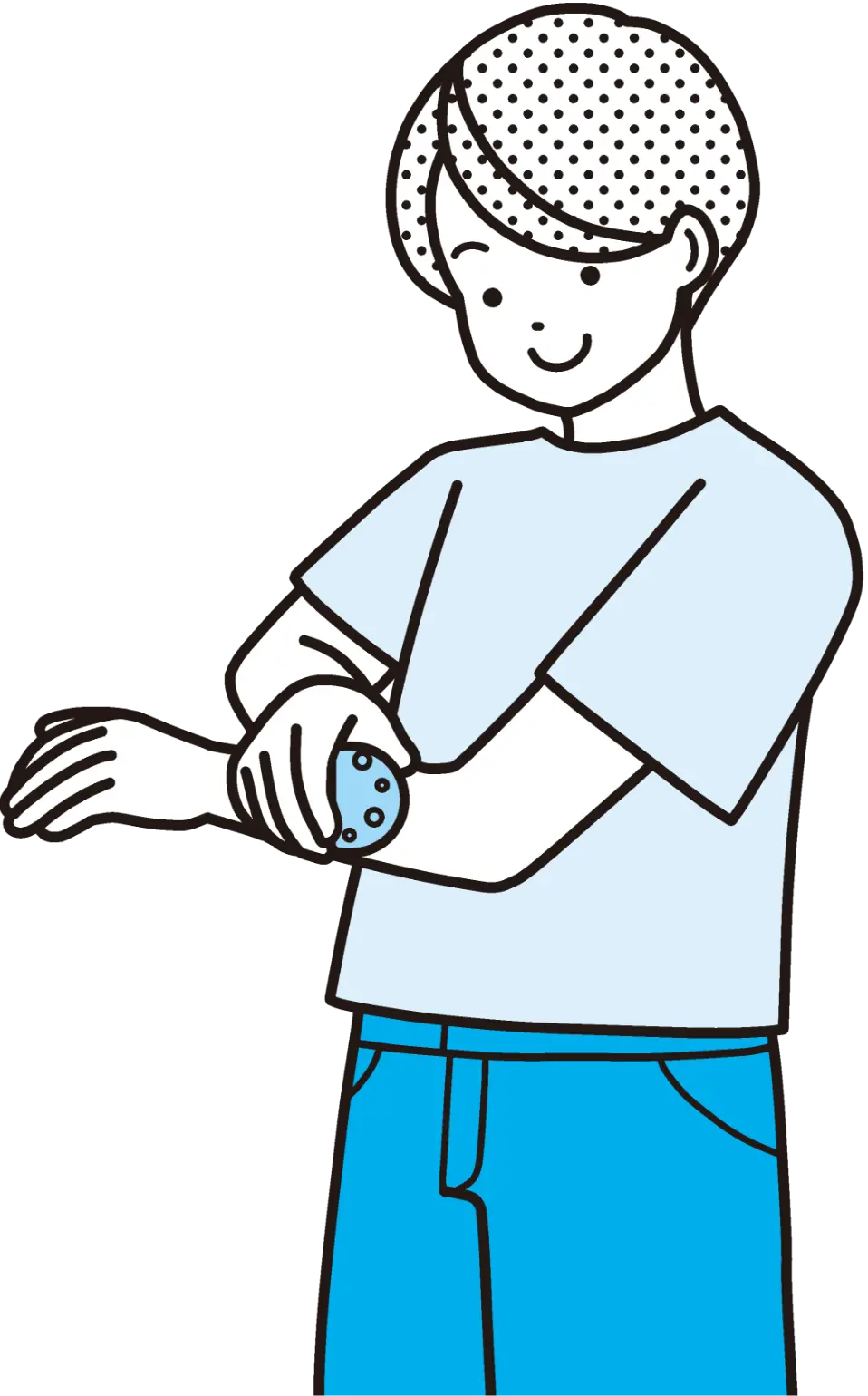 なでそりを使用しているイラスト