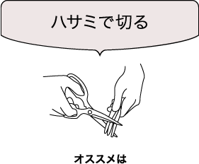 ハサミで切る