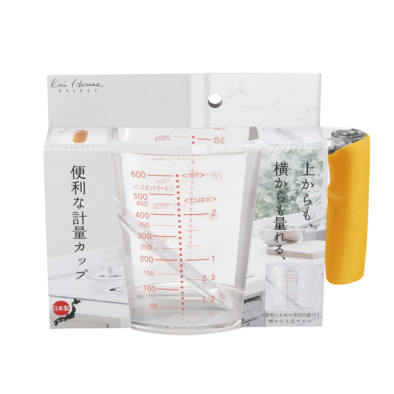 見やすい計量カップ 600ml 貝印公式オンラインストア 見やすい計量カップ 600ml 貝印公式オンラインストア