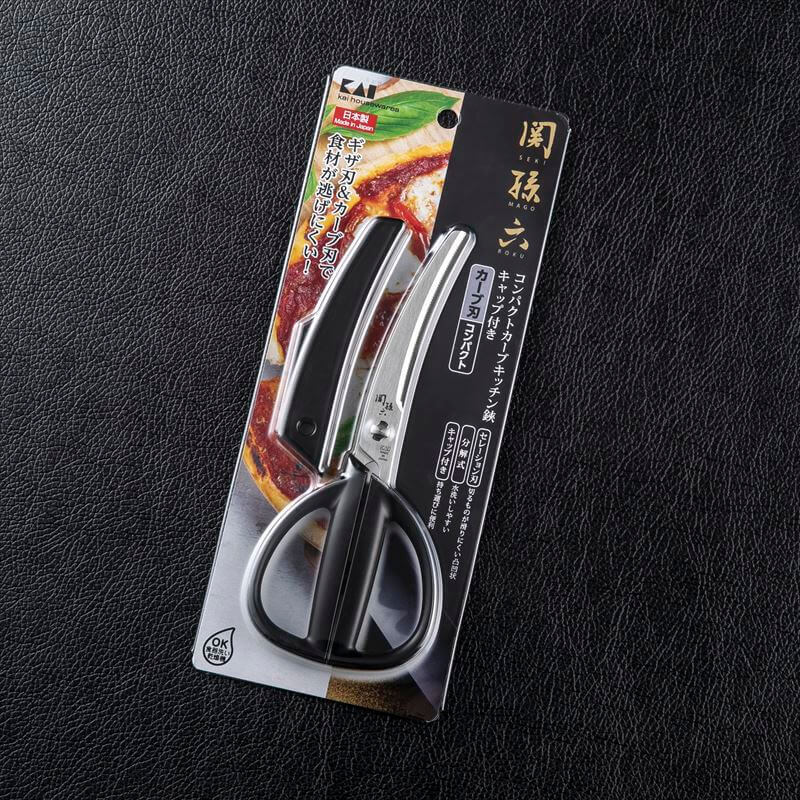 日本貝印KAI－可拆式 曲線 廚房剪刀（黑） 日本製／食物剪／料理剪／廚房剪刀附套DH-3347