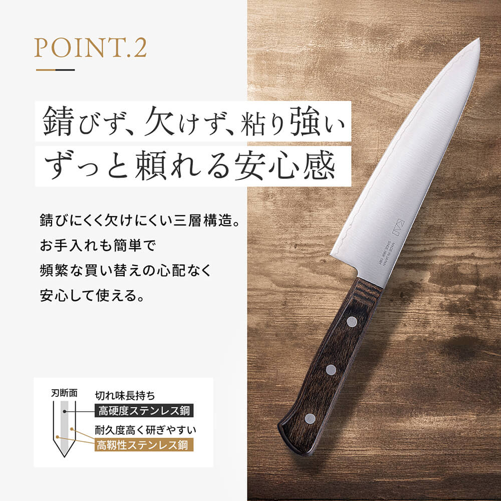 特別価格】ステンレス複合材 牛刀 180mm | 貝印公式オンラインストア