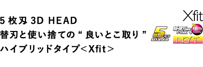 5枚刄3D HEAD 替刃と使い捨ての“良いとこ取り” ハイブリッドタイプ＜Xfit＞