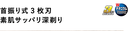 首振り式3枚刃 素肌サッパリ深剃り