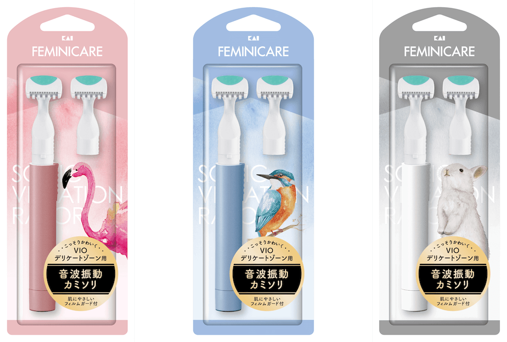 シリーズ累計販売本数20万個以上！VIOゾーンのためのカミソリ「FEMINICARE音波振動カミソリ」にキュートな動物をモチーフにした3種類のニュアンスカラーが登場！11月20日から販売開始